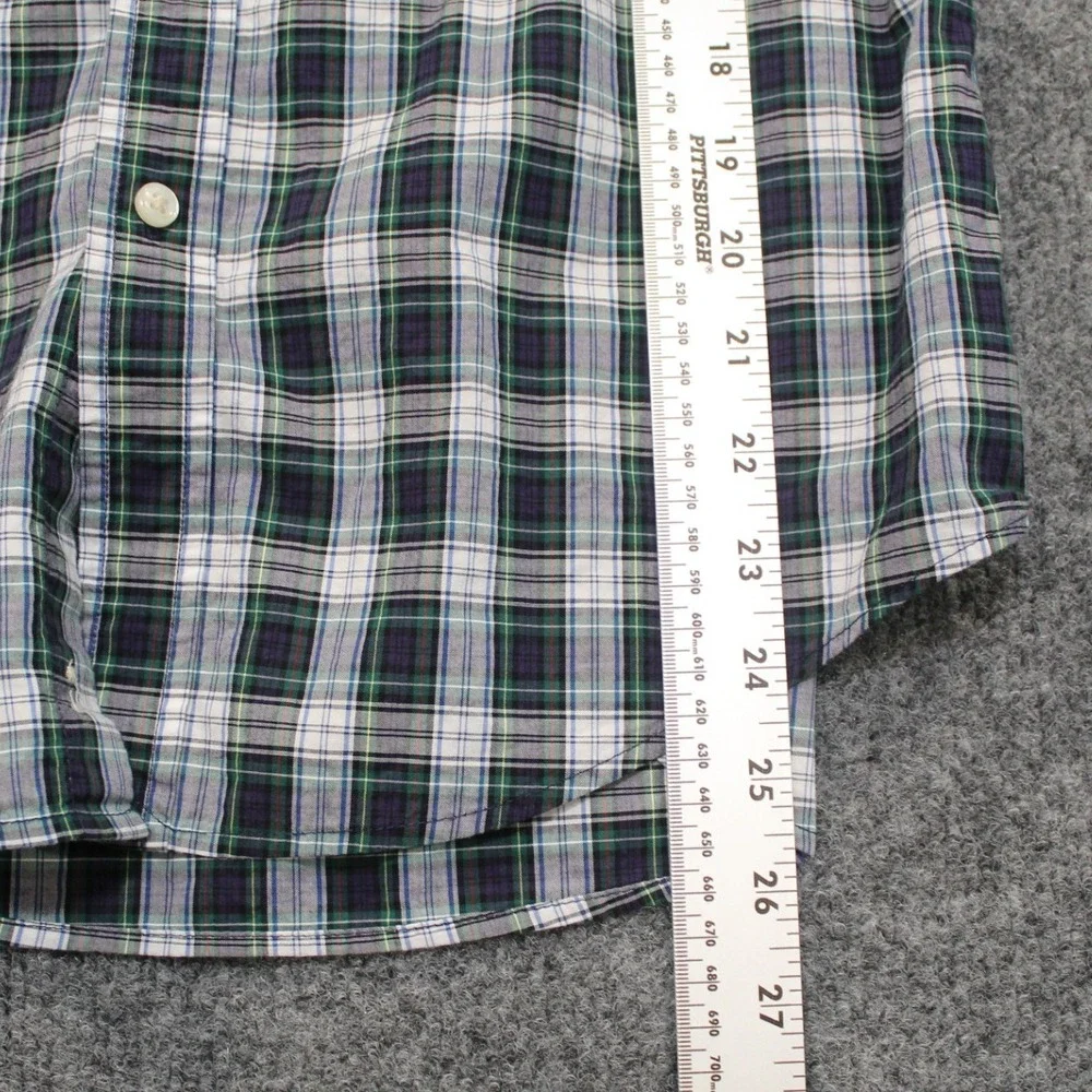 Ralph Lauren‎ Kids Plaid Button Down Shirt L/S Green Blue Size L 14-16 Cotton